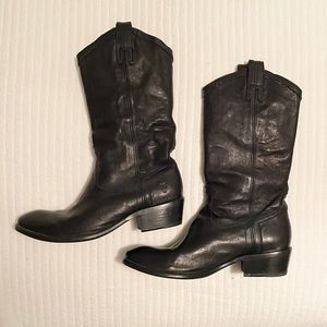 Frye Carson Pull On Black Cowboy Boot 9